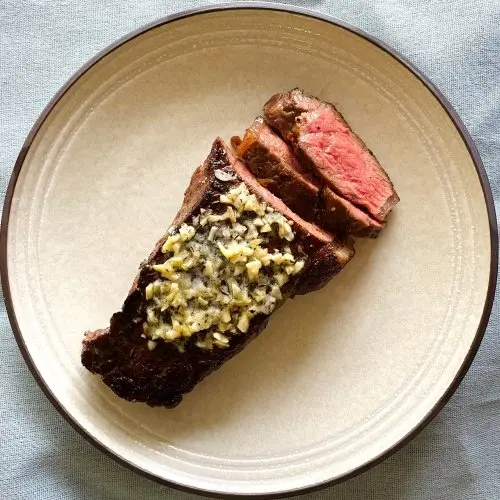 Reverse-Seared Steak with Garlic Herb Butter Recipe